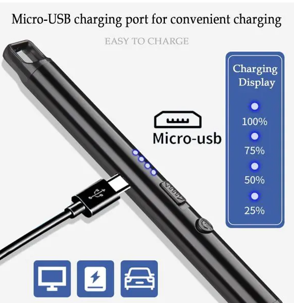 Kitchen Electric USB Windproof Lighter – Rechargeable Flameless Arc Lighter for Gas Stove, Candle & BBQ Use